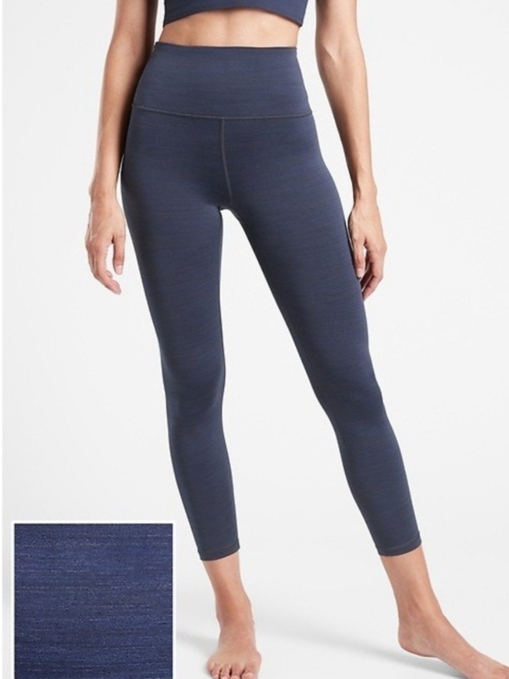 Athleta Elation Textured 7/8 Tight in Heathered Navy